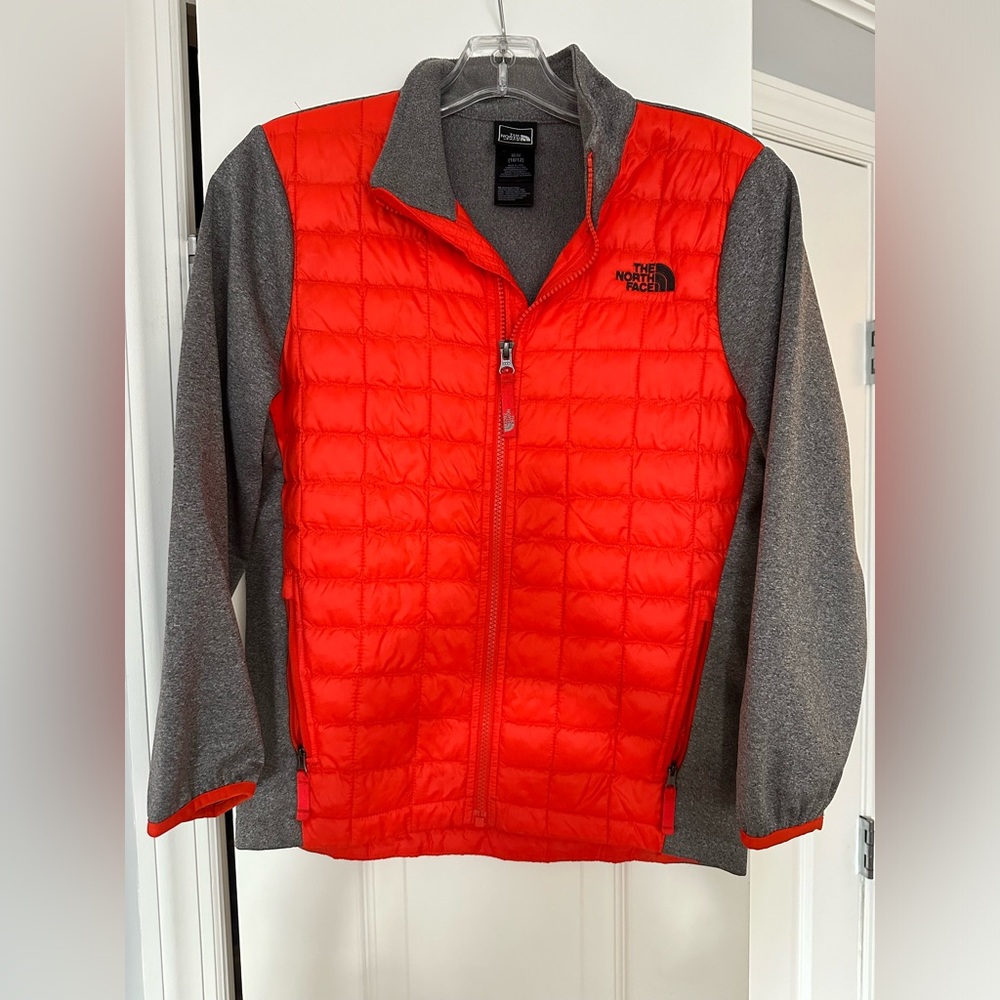 Northface Thermoball Orange and Grey fleece Boys Medium